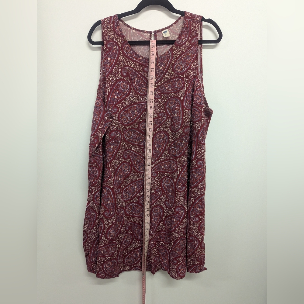 Old Navy Paisley Mini Dress in Burgundy